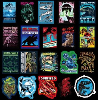 Jurassic Park sticker set (75 stuks) - Filmspullen.nl