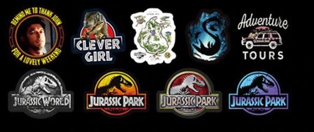 Jurassic Park sticker set (75 stuks) - Filmspullen.nl