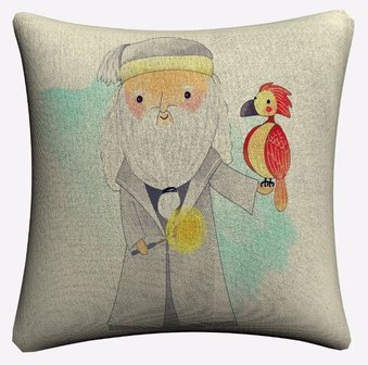 Albus Dumbledore (Perkamentus) kussenhoes 45x45 cm - filmspullen.nl