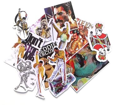 Queen Freddie Mercury sticker set (13 stuks) - Filmspullen.nl