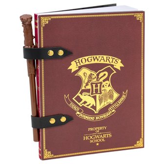 Harry Potter: Hogwarts A5 notitieboek inclusief toverstaf potlood - Filmspullen.nl
