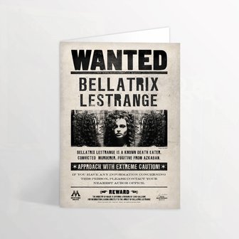 Harry Potter 3D wenskaart - Bellatrix Wanted poster - filmspullen.nl