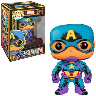 Funko Pop! Marvel: Black Light - Captain America [Exclusive] - filmspullen.nl