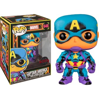 Funko Pop! Marvel: Black Light - Captain America [Exclusive] - filmspullen.nl