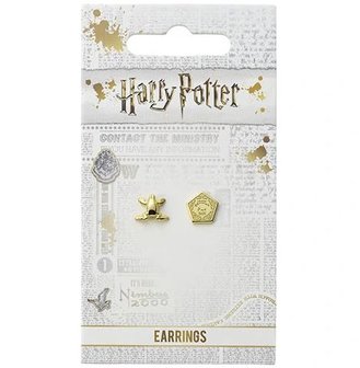 Harry Potter Chocolate Frog &amp; Box vergulde oorbellen [The Carat Shop] - filmspullen.nl