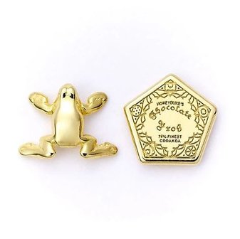 Harry Potter Chocolate Frog &amp; Box vergulde oorbellen [The Carat Shop] - filmspullen.nl