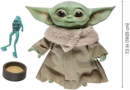 Star Wars The Mandalorian: The Child (Baby Yoda) talking plush knuffel [Hasbro] - filmspullen.nl