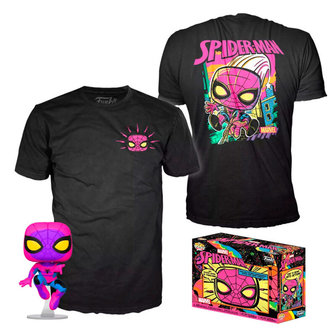 Funko T-shirt &amp; Pop! Marvel: Spider-Man [Black Light] [Exclusive] - filmspullen.nl