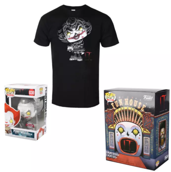 Funko T-shirt &amp; Pop! Stephen King&#039;s IT - Pennywise [Exclusive] [Maat M] - filmspullen.nl