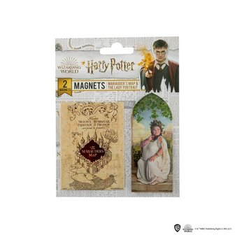 Harry Potter Marauders Map &amp; Fat Lady magneten set - filmspullen.nl