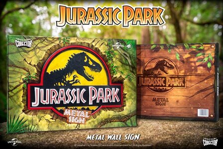 Jurassic Park tinnen bord - Filmspullen.nl