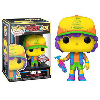 Funko Pop! Stranger Things - Dustin in Beef Tee #828 [Black Light] [Exclusive] - Filmspullen.nl