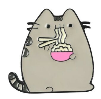 Pusheen met noodles pin - Filmspullen.nl