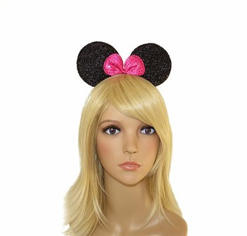 Minnie Mouse glitter haarband met roze strik - Filmspullen