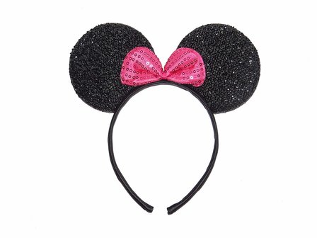 Minnie Mouse glitter haarband met roze strik - Filmspullen