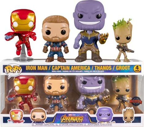 Funko Pop! Marvel: Avengers Infinity War 4-pack [Amazon Exclusive] - filmspullen.nl