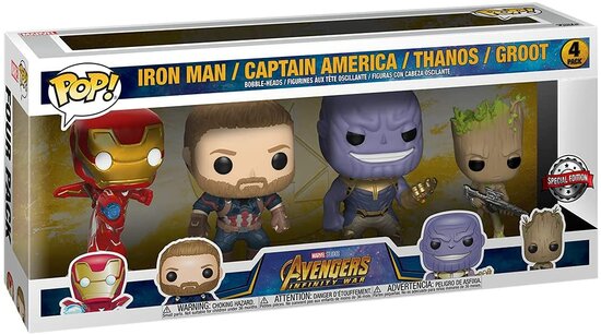 Funko Pop! Marvel: Avengers Infinity War 4-pack [Amazon Exclusive] - filmspullen.nl