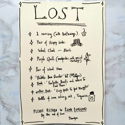 Luna Lovegood Lost List print - Filmspullen.nl