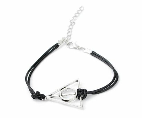 Zwarte Deathly Hallows armband - filmspullen