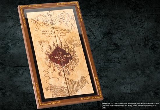 Marauders Map houten display case