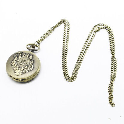 Harry Potter Marauders Map ketting met klok - Filmspullen.nl