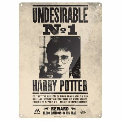 Harry Potter tinnen bord Undesirable No. 1 - Filmspullen.nl