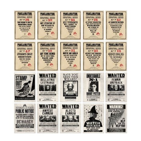 Harry Potter wenskaarten set Ministry of Magic [20 stuks] MinaLima - filmspullen.nl