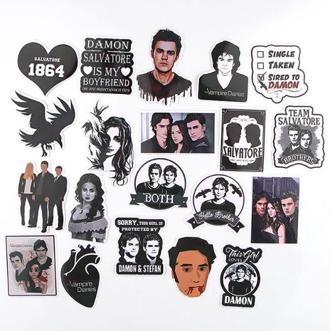 The Vampire Diaries sticker set (20 stuks) - filmspullen.nl