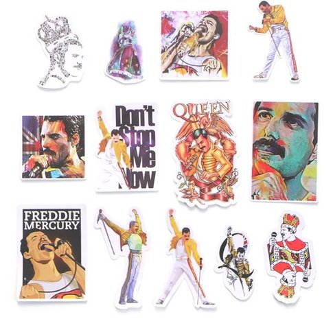Queen Freddie Mercury sticker set (13 stuks) - Filmspullen.nl