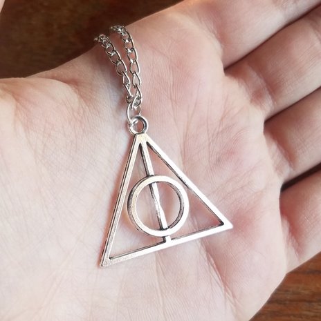 Harry Potter Deathly Hallows ketting zilver - Filmspullen.nl