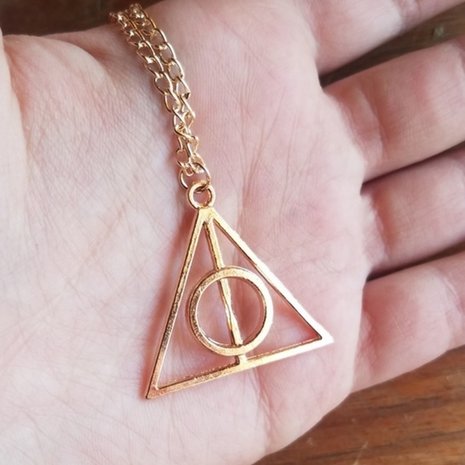 Harry Potter Deathly Hallows ketting goud - filmspullen.nl