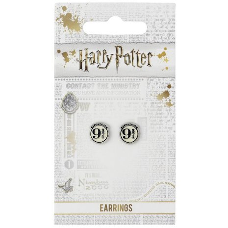Harry Potter Platform 9 3/4 verzilverde oorbellen [The Carat Shop]