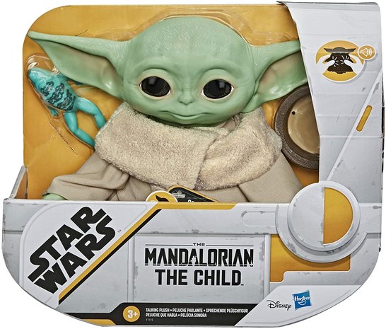 Star Wars The Mandalorian: The Child (Baby Yoda) talking plush knuffel [Hasbro] - filmspullen.nl