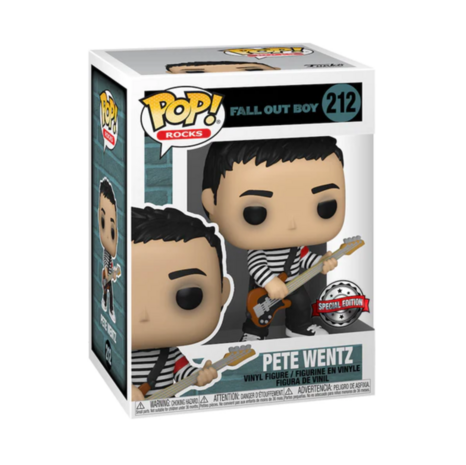 Funko Pop! Fall Out Boy: Pete Wentz in Striped Shirt #212 [Exclusive] - filmspullen.nl