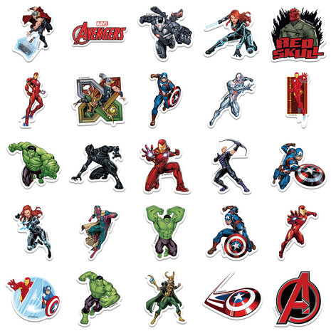 Marvel Avengers sticker set (50 stuks) - filmspullen.nl