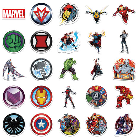 Marvel Avengers sticker set (50 stuks) - filmspullen.nl