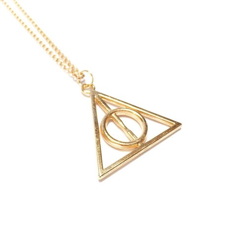 Harry Potter Deathly Hallows ketting goud - filmspullen.nl