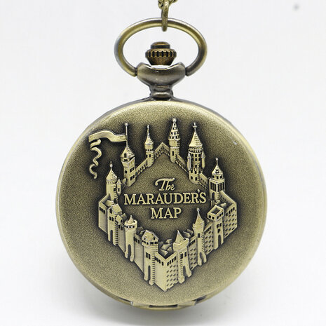 Harry Potter Marauders Map ketting met klok - Filmspullen.nl