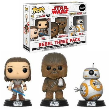 Funko Pop! Star Wars: Rebel 3-pack (Rey, Chewbacca, BB-8) - Filmspullen