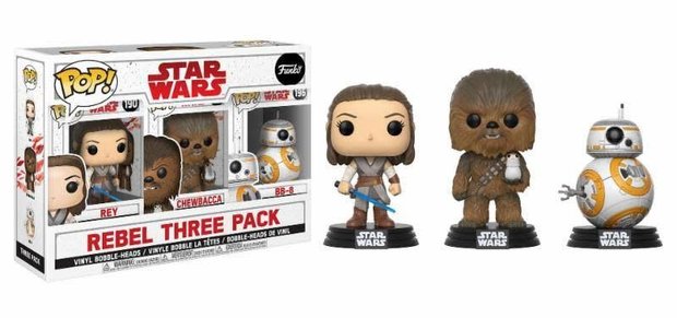 Funko Pop! Star Wars: Rebel 3-pack (Rey, Chewbacca, BB-8) - Filmspullen