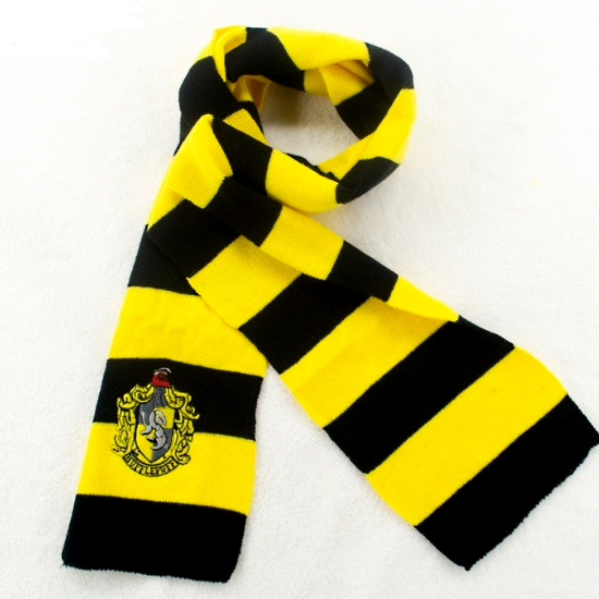 De databank Jolly Dood in de wereld Harry Potter: Hufflepuff sjaal met logo - Filmspullen