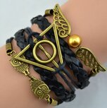 Harry Potter Deathly Hallows armband (zwart) Harry Potter Deathly Hallows armband (zwart)